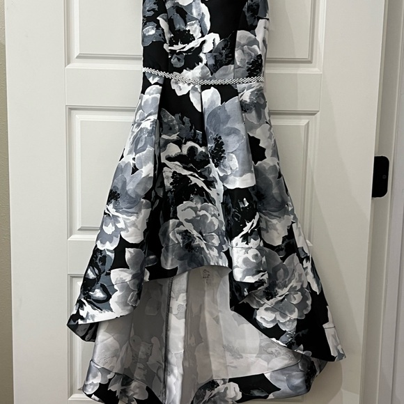 Speechless Floral Black and White Kids Dress - Picture 2 of 5